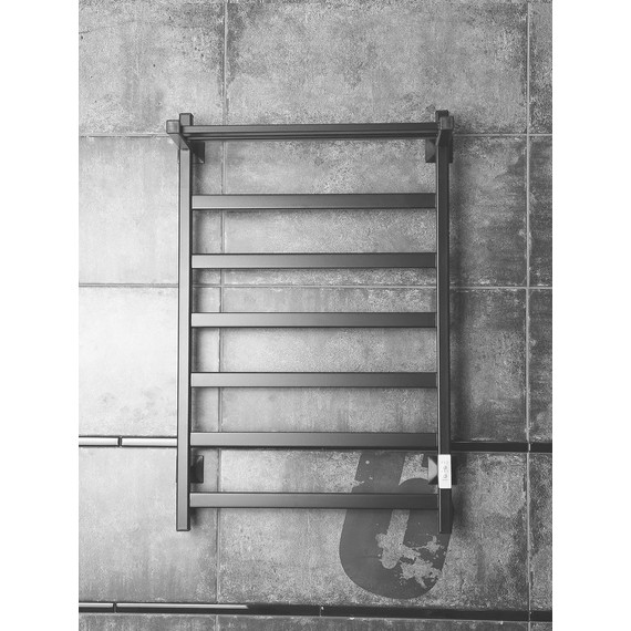 Полотенцесушитель электрический Тругор Пэк сп 20 ВГП с полкой П7 500х800 мм, чёрный (возможность скрытого подключения) 00-00043119 - 3 Полотенцесушитель электрический Тругор Пэк сп 20 ВГП с полкой П7 500х800 мм, чёрный (возможность скрытого подключения) 00-00043119 фото 3