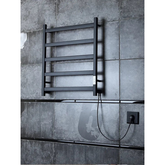 Полотенцесушитель электрический Тругор Пэк сп 20 ВГП П5 500х600 мм, чёрный (возможность скрытого подключения) 00-00042996 фото 4