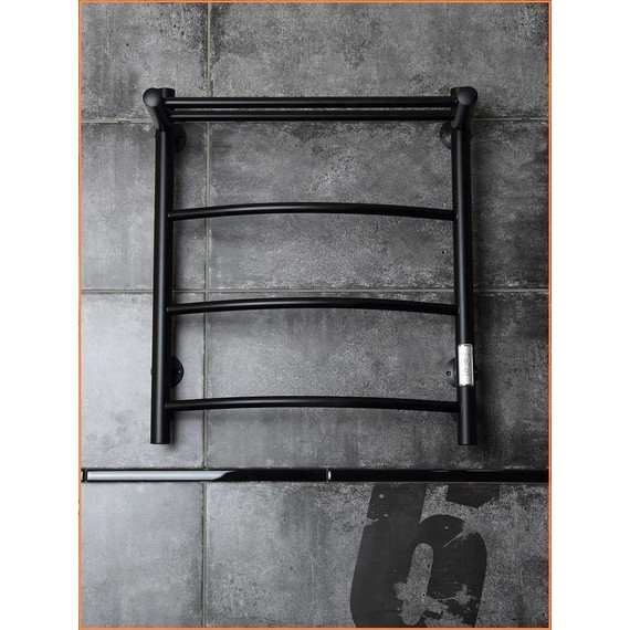 Полотенцесушитель электрический Тругор Пэк сп 5 ВГП с полкой П4 500х600 мм, чёрный (возможность скрытого подключения) 00-00042757 фото 3