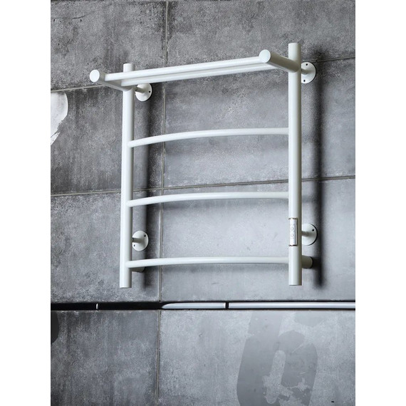 Полотенцесушитель электрический Тругор Пэк сп 5 ВГП с полкой П4 500х600 мм, белый (возможность скрытого подключения) 00-00042749 фото 2