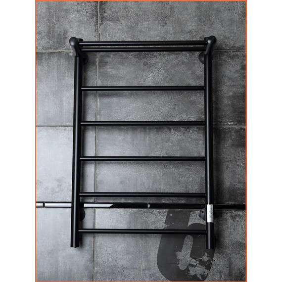 Полотенцесушитель электрический Тругор Пэк сп 6 ВГП с полкой П6 500х800 мм, чёрный (возможность скрытого подключения) 00-00042768 фото 3