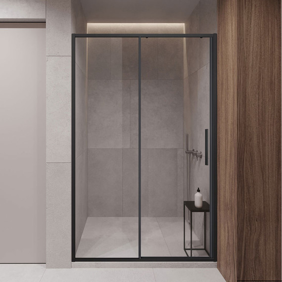 Душевая дверь Vincea Slim-U 120 см VDS-2SU120CLB, черный/прозрачное фото 