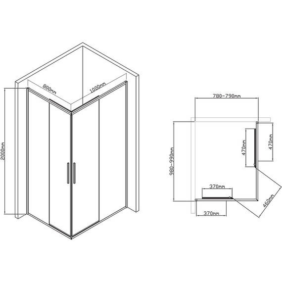 Душевое ограждение Vincea Slim-U 100x80 см VSS-2SU8010CL, хром/прозрачное фото 9