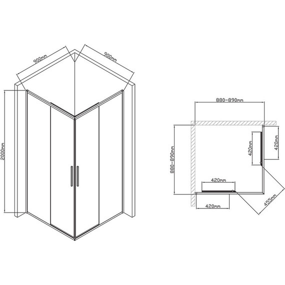 Душевое ограждение Vincea Slim-U 90x90 см VSS-2SU900CL, хром/прозрачное - 9 Душевое ограждение Vincea Slim-U 90x90 см VSS-2SU900CL, хром/прозрачное фото 9