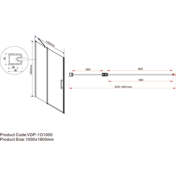 Душевая дверь Vincea Orta 100 см VPP-1O100CL, хром/прозрачное фото 3
