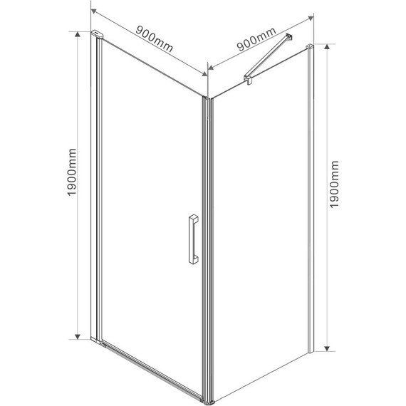 Душевое ограждение Vincea Orta 90x90 см VSR-1O9090CL, хром/прозрачное фото 5