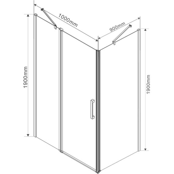 Душевое ограждение Vincea Orta 100x90 см VSR-1O9010CL, хром/прозрачное фото 3