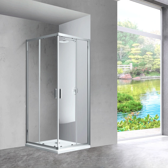 Душевое ограждение Vincea Scala 90x90 см VSS-2SC900CL, хром/прозрачное фото 