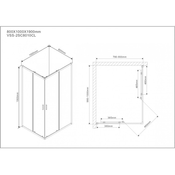 Душевое ограждение Vincea Scala 100x80 см VSS-2SC8010CL, хром/прозрачное - 7 Душевое ограждение Vincea Scala 100x80 см VSS-2SC8010CL, хром/прозрачное фото 7