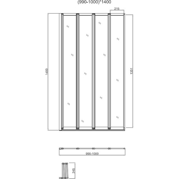 Шторка для ванны Vincea 100 см VSB-31100CL, хром/прозрачное фото 2