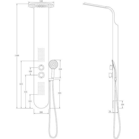 Гидромассажная панель Taliente ТА-G-A03Bb, черный матовый фото 2