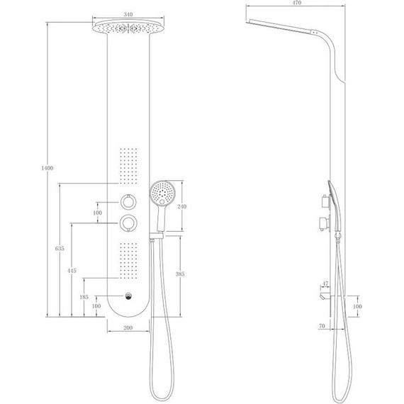 Гидромассажная панель Taliente ТА-G-A03Bb+s, черный матовый фото 2