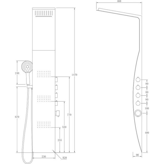 Гидромассажная панель Taliente ТА-G-A04Bb, черный матовый фото 2