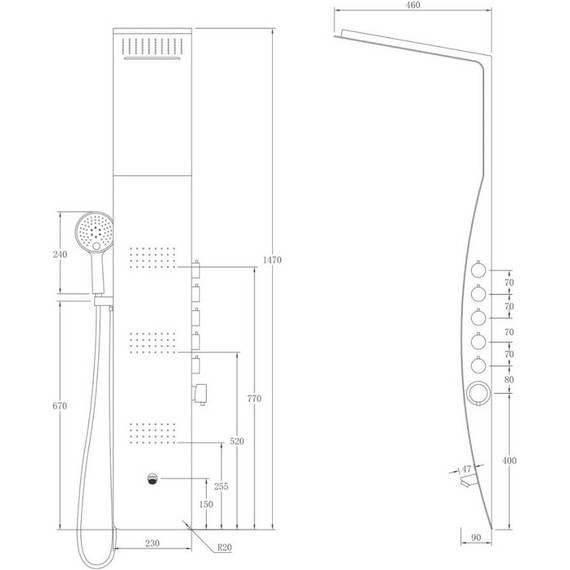 Гидромассажная панель Taliente ТА-G-A04Wcr+s, белый/хром - 2 Гидромассажная панель Taliente ТА-G-A04Wcr+s, белый/хром фото 2