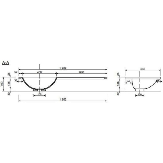 Тумба напольная с раковиной-столешницей Taliente Olejo 120 см L TA-MBO-60NR-blanco, белый глянец фото 5