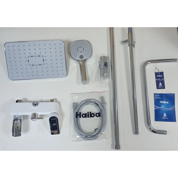 Душевая стойка Haiba HB23505-8, белый/хром - 3 Душевая стойка Haiba HB23505-8, белый/хром фото 3