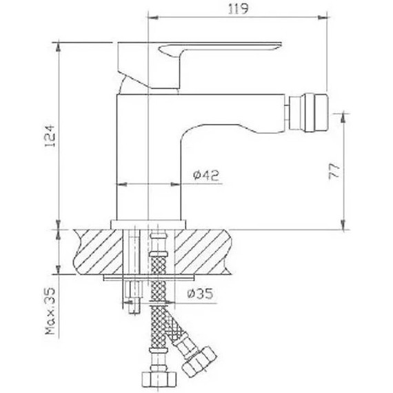 Смеситель для биде Haiba HB50505-8, белый/хром фото 2