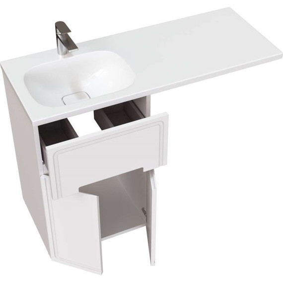 Тумба напольная с раковиной-столешницей Taliente Olejo 120 см L TA-MBO-60NR-blanco, белый глянец фото 3