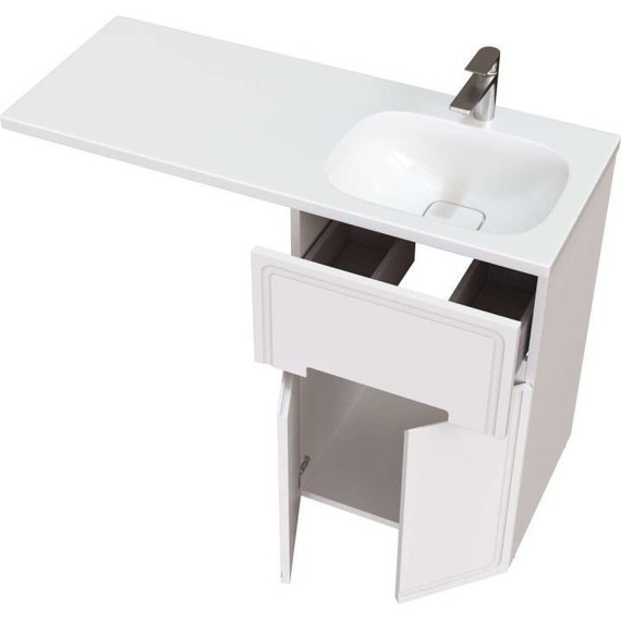 Тумба напольная с раковиной-столешницей Taliente Olejo 120 см R TA-MBO-60NR-blanco, белый глянец фото 3