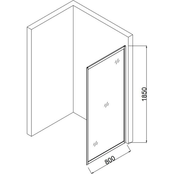 Боковая стенка Taliente 80x195 см TA-08-1CP, хром/прозрачное - 2 Боковая стенка Taliente 80x195 см TA-08-1CP, хром/прозрачное фото 2