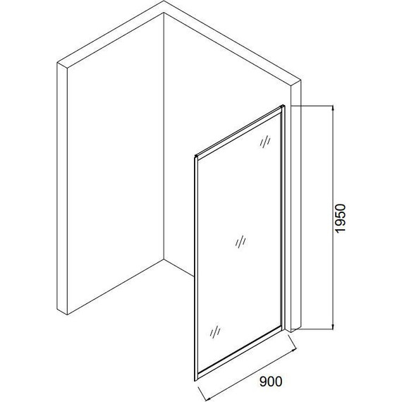 Боковая стенка Taliente 90x195 см TA-09-1CB, черный/прозрачное - 2 Боковая стенка Taliente 90x195 см TA-09-1CB, черный/прозрачное фото 2