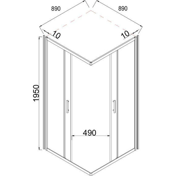 Душевое ограждение Taliente 90x90 см TA-09092-1CB, черный/прозрачное фото 2