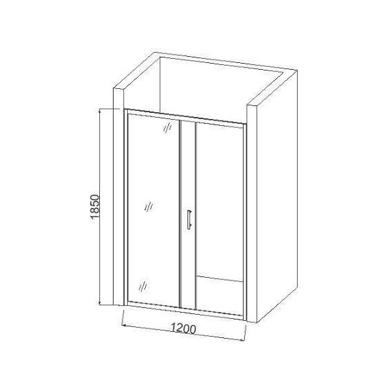 Душевая дверь Taliente 120x185 см TA-120CB, черный/прозрачное - 2 Душевая дверь Taliente 120x185 см TA-120CB, черный/прозрачное фото 2