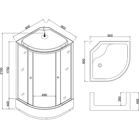 Душевая кабина Taliente 90x90 см TA-9090G, хром/тонированное - 5 Душевая кабина Taliente 90x90 см TA-9090G, хром/тонированное фото 5
