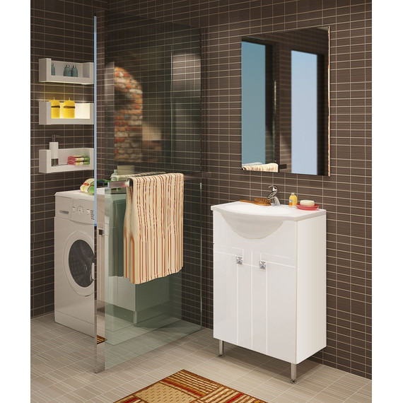 Тумба напольная с раковиной Акватон ФИДЖИ 60 см 1A1796K0FG010, белый - 4 Тумба напольная с раковиной Акватон ФИДЖИ 60 см 1A1796K0FG010, белый фото 4