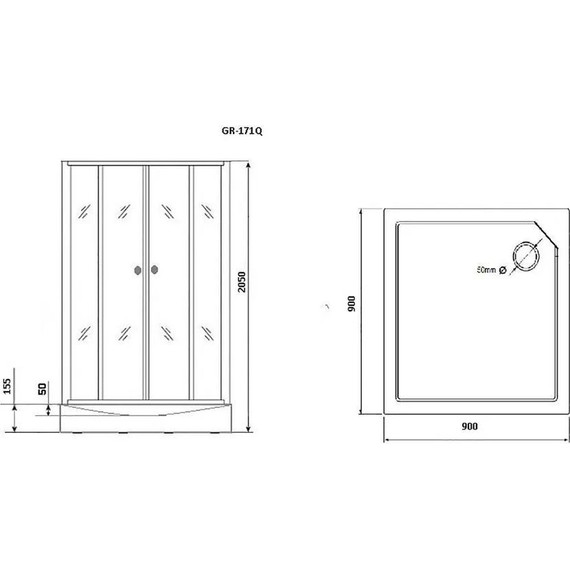 Душевое кабина Grossman Classic 90x90 см GR171QR, хром/матовое фото 6