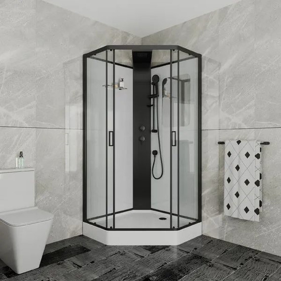Душевое кабина Grossman Elegans 90 см GR251D, чёрный/прозрачное - 2 Душевое кабина Grossman Elegans 90 см GR251D, чёрный/прозрачное фото 2
