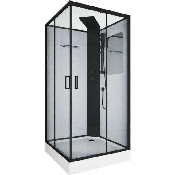 Душевое кабина Grossman Elegans 90x90 см GR251Q, чёрный/прозрачное фото 