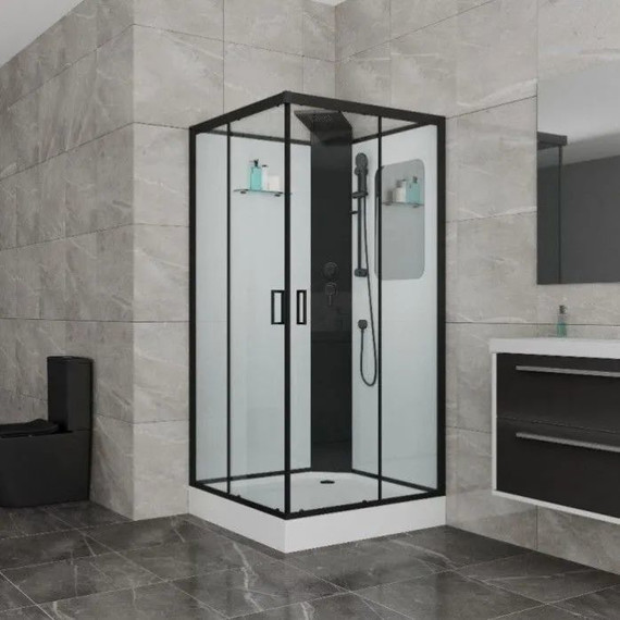 Душевое кабина Grossman Elegans 90x90 см GR251Q, чёрный/прозрачное фото 2