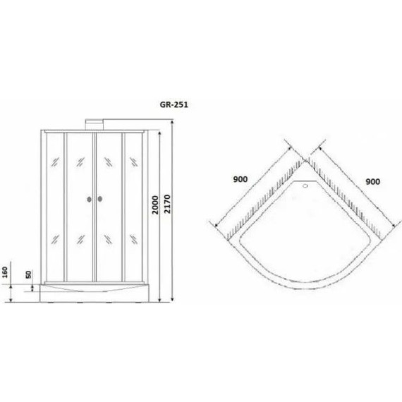 Душевое кабина Grossman Elegans 90 см GR251, чёрный/прозрачное фото 7