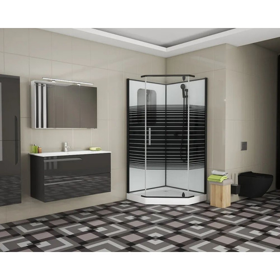 Душевое кабина Grossman Classic 90 см GR271D, чёрный/узор фото 2