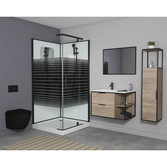 Душевое кабина Grossman Classic 90x90 см GR271QR, чёрный/узор фото 2