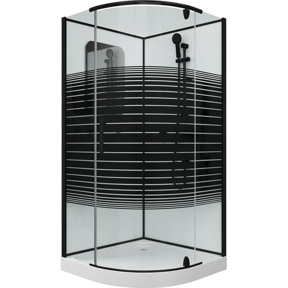 Душевое кабина Grossman Classic 100 см GR270, чёрный/узор фото 