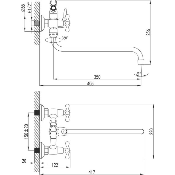 Смеситель для ванны Lemark Standart LM2151C фото 2
