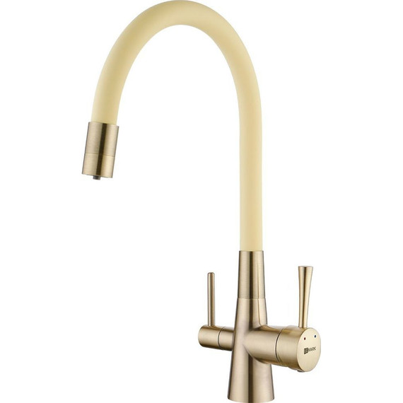 Смеситель для кухни Lemark Comfort LM3075B-Beige, бежевый/бронза фото 