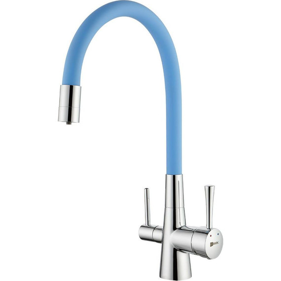 Смеситель для кухни Lemark Comfort LM3075C-SkyBlue, голубой/хром фото 