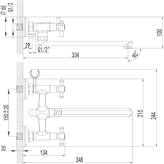 Смеситель для ванны Lemark Contour LM7451C фото 2
