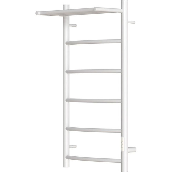 Полотенцесушитель электрический с полкой Point Афина П6 400x800 мм PN04848PW, белый (возможность скрытого подключения) R фото 