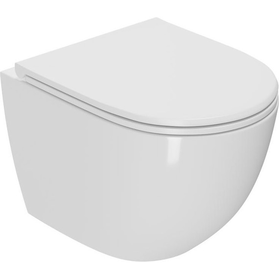 Унитаз подвесной безободковый Point Афина PN41041 с крышкой микролифт фото 