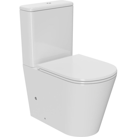 Унитаз-компакт безободковый Point Виктория PN42061 с крышкой микролифт фото 