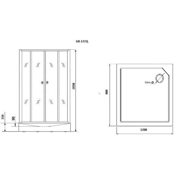 Душевое кабина Grossman Classic 120x80 см GR172QL L, хром/матовое - 4 Душевое кабина Grossman Classic 120x80 см GR172QL L, хром/матовое фото 4