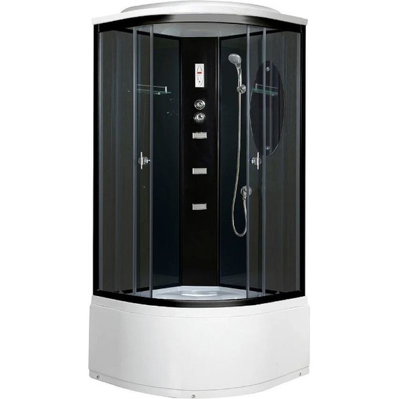 Гидробокс Niagara Ultra NG-212-01N 100x100 см, черный/тонированное (безсиликоновая сборка) фото 2