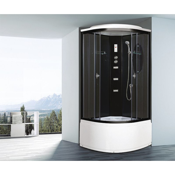 Гидробокс Niagara Ultra NG-212-01N 100x100 см, черный/тонированное (безсиликоновая сборка) фото 