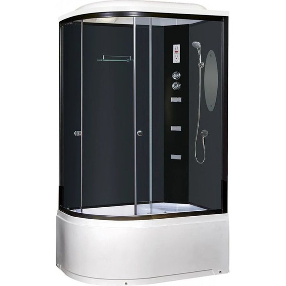 Гидробокс Niagara Ultra NG-214-01RN 120x80 см, черный/тонированное (безсиликоновая сборка) фото 2