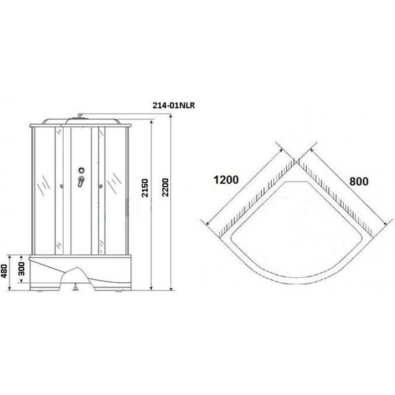 Гидробокс Niagara Ultra NG-214-01RN 120x80 см, черный/тонированное (безсиликоновая сборка) фото 15