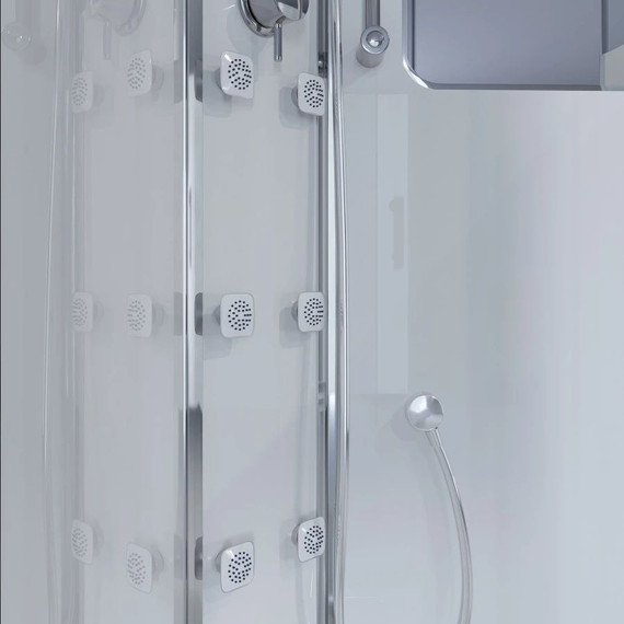 Гидробокс Niagara Ultra NG-303-01R 120x80 см, хром/прозрачное/матовое (безсиликоновая сборка) фото 7